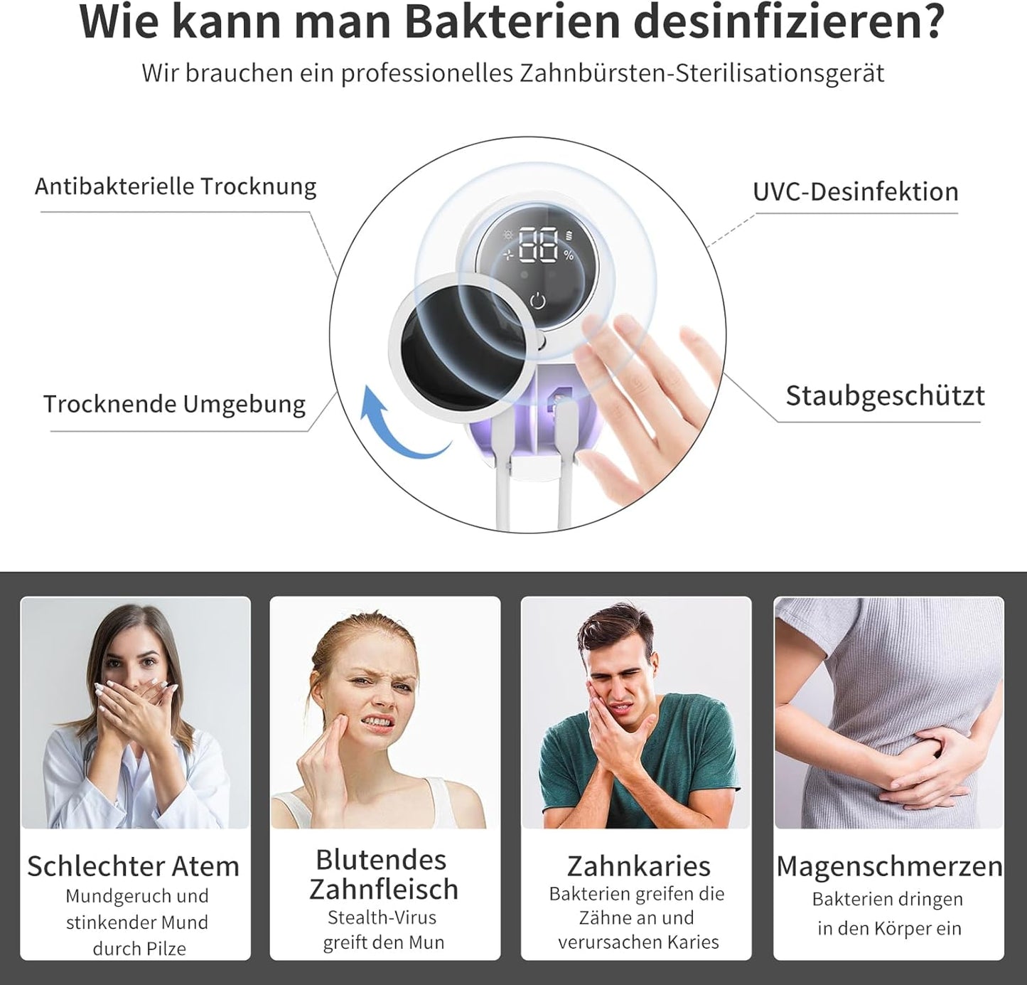 Hygiene Plus - Smarter UV-Zahnbürstensterilisator