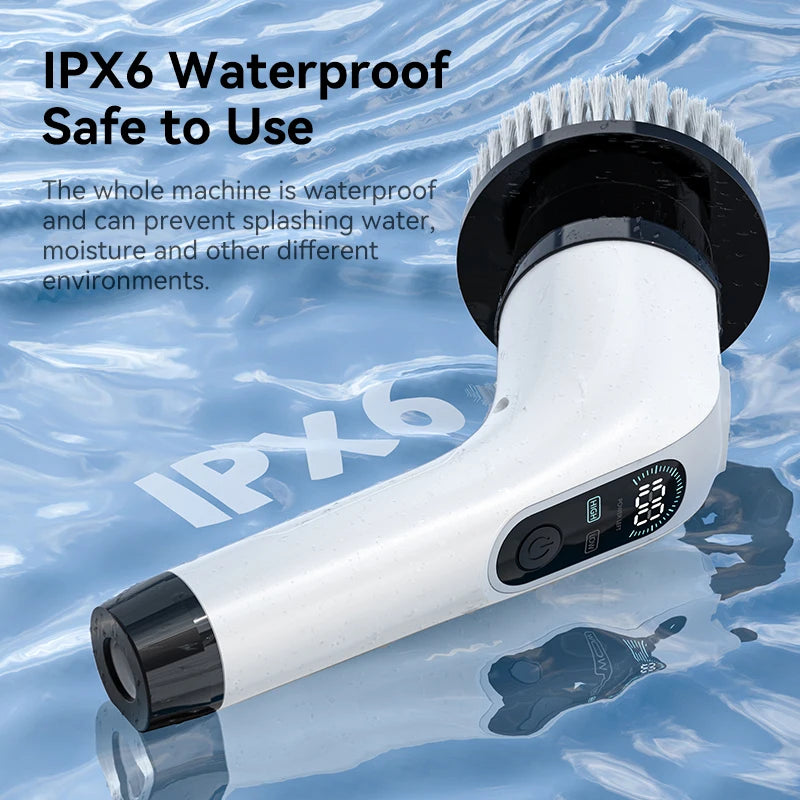 CleanMaster Pro 8-in-1 Kabellose Rotierende Reinigungsbürste – Multifunktional für Bad, Küche, Fenster und WC