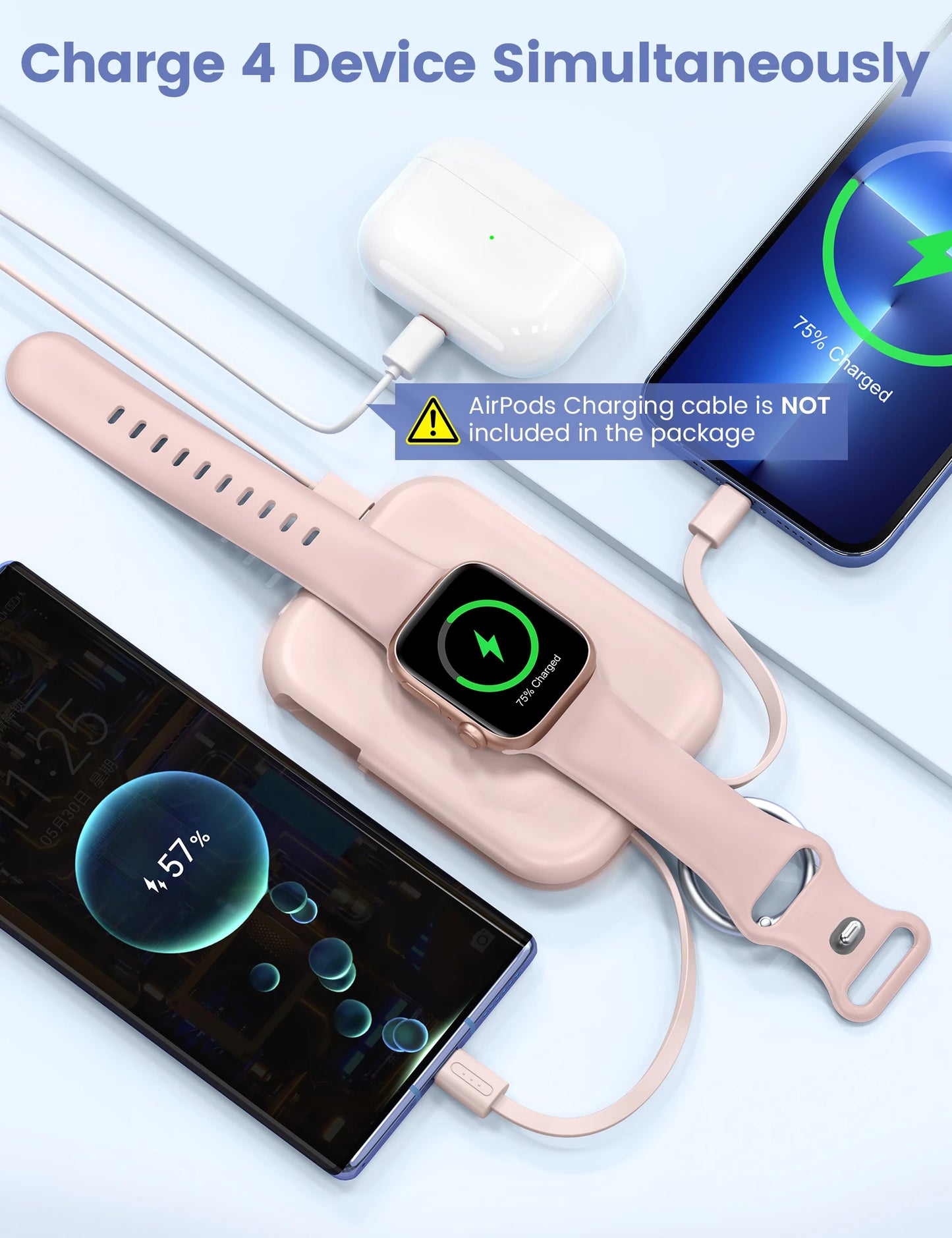 PowerMag Pro – Magnetisches Kabelloses Ladegerät & Powerbank für iWatch, AirPods, Samsung & Apple