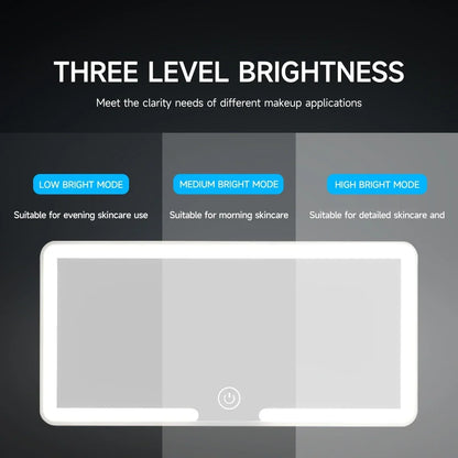 GlowView Pro – Bequemlichkeit im Auto: Wiederaufladbarer LED-Sonnenblenden - Spiegel mit stufenloser Dimmung und Touch-Sensor